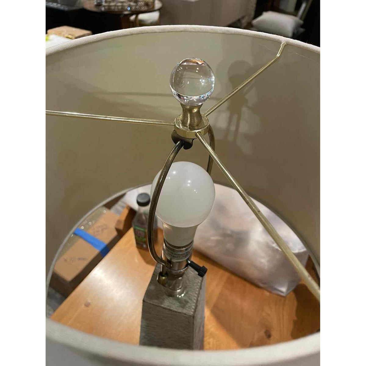 Gray Hair on Hide Table Lamp Attrib. to Made Goods
