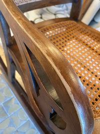 Vintage Wood Cane Back Rocking Chair