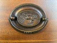Vintage Dark Wood Buffet w/ Brass Pulls (AS IS)