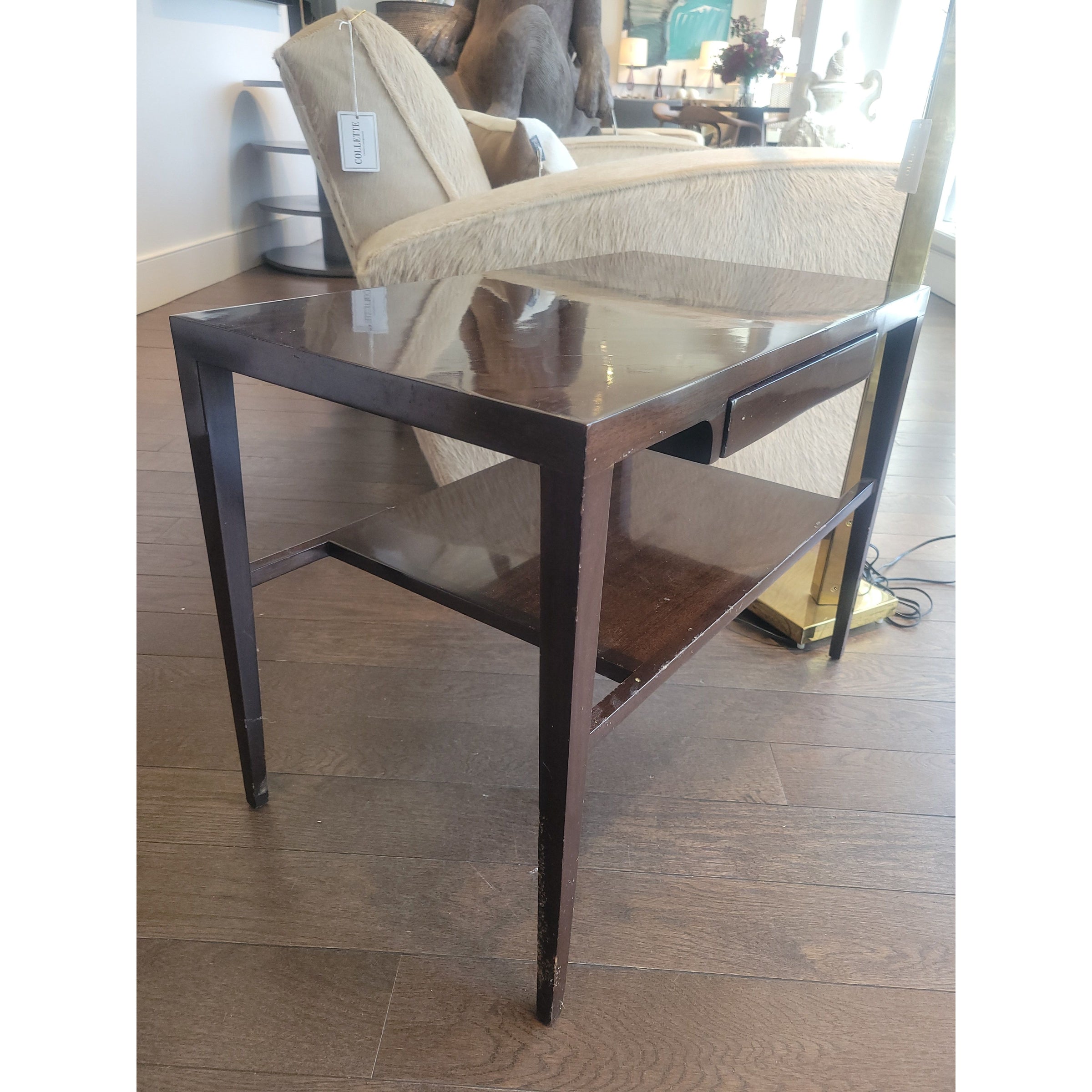 PAIR of Mid-Century Wood 1-Drawer Side Tables (AS IS)