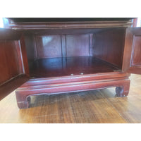 Mid-Century Chinese Chippendale Rosewood Nightstand (AS IS) - colletteconsignment.com