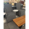 Pair of High Back Armless Black & White Accent Chairs