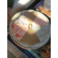 Fabric & Burlap Remnant Ottoman