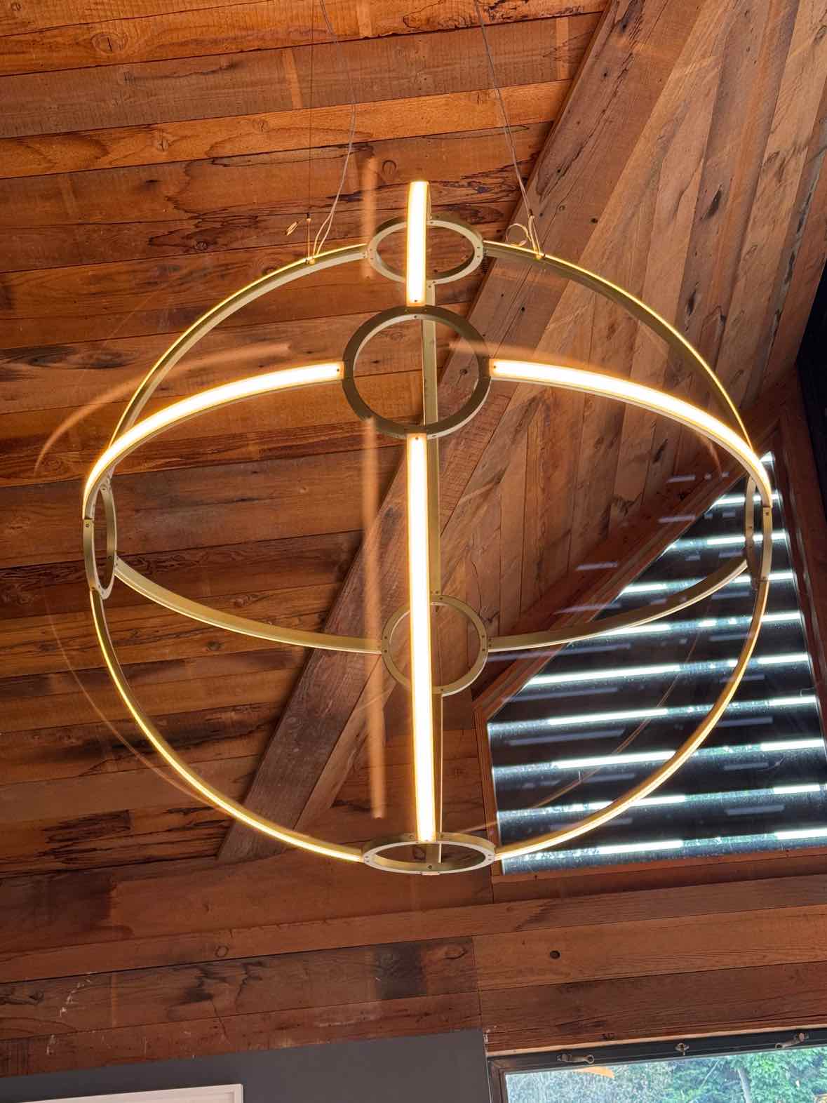 Ona Ethereal Orb LED & Brass Chandelier by Peter Straka for Kaia