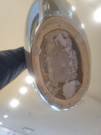 Beige Ceramic Vase w/ Flower Detail (AS IS)