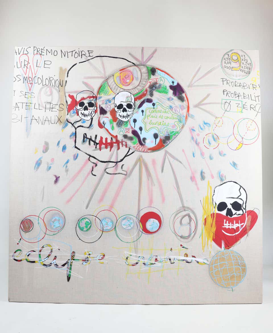 'Eclipse Craniere' Painting on Linen by Fabrice Dupre