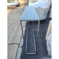 Brushed Gray Metal Mini Console Table
