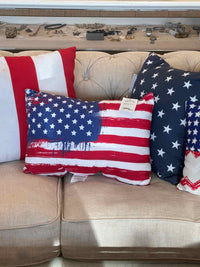 American Flag Style Lumbar Pillow