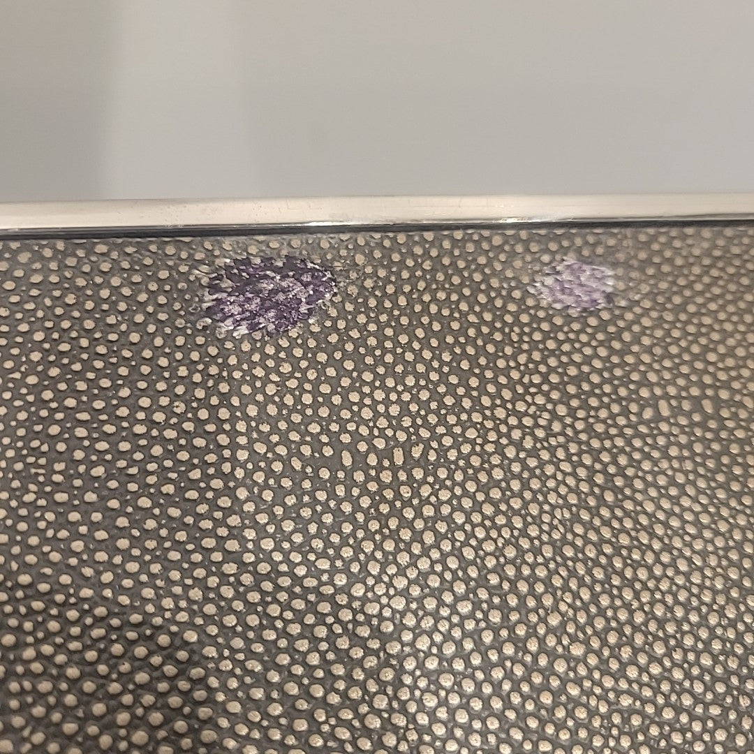 Shagreen & Chrome 4-Door Credenza by RH - AS IS - colletteconsignment.com