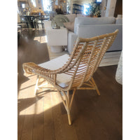 PAIR of Venice Rattan Chairs w/ White Cushions by Serena & Lily
