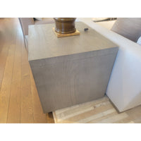PAIR of Bezier 1-Drawer Graywash Oak Side Tables by RH