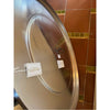 Black & Brushed Metal Round Mirror