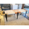 Custom Handwoven Rope, Wood & Metal Bench