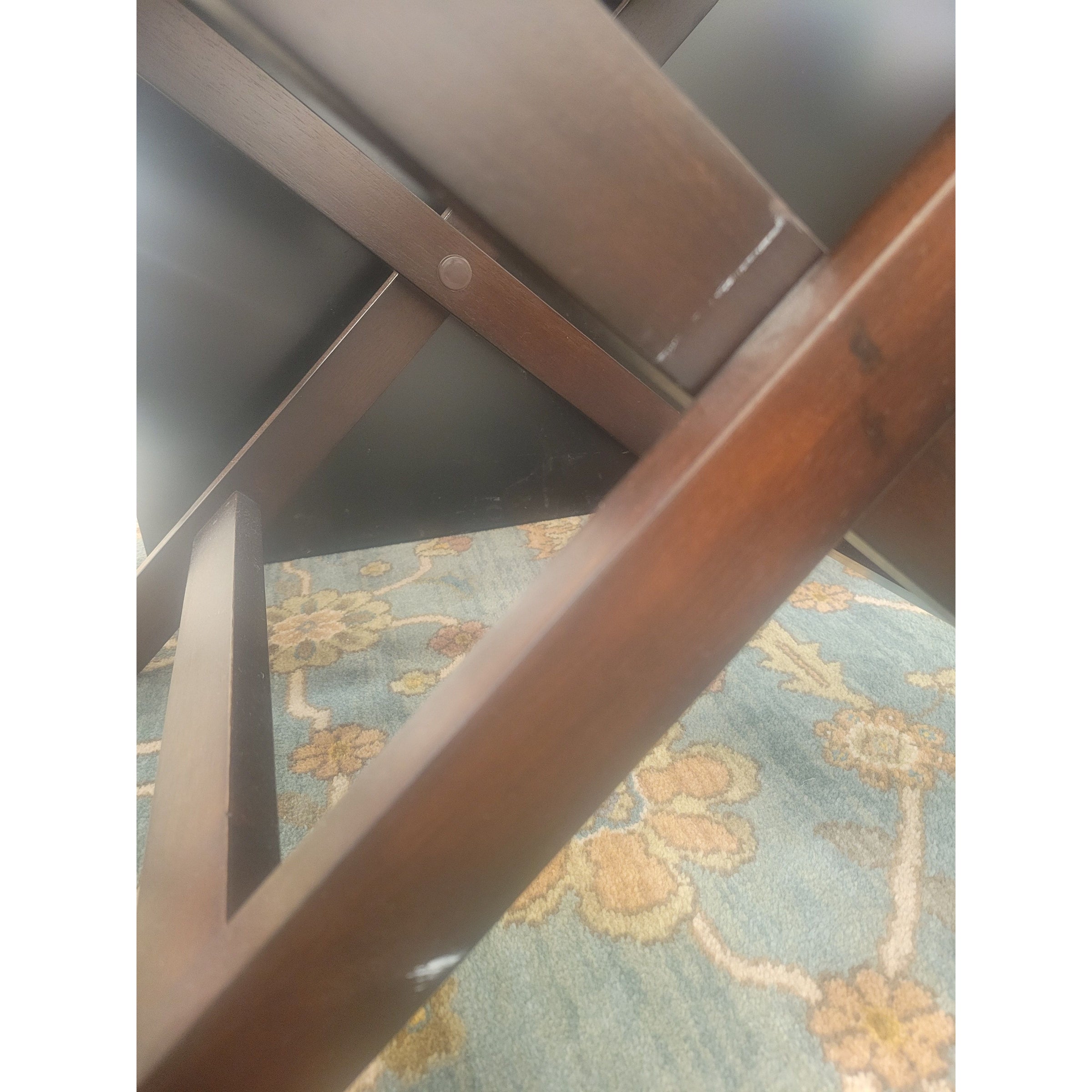 PAIR of Espresso Wood & Nickel 1-Drawer Side Tables