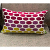 Circle Design Silk Fabric Pillow with Pink / Purple / Yellow