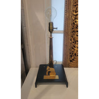 PAIR of Illuminations Navy Painted Steel & Bronze Table Lamps by Oscar Molina