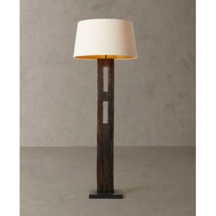 9252KGX5 - Carina Wood Floor Lamp w/ Off-White Lamp Shade