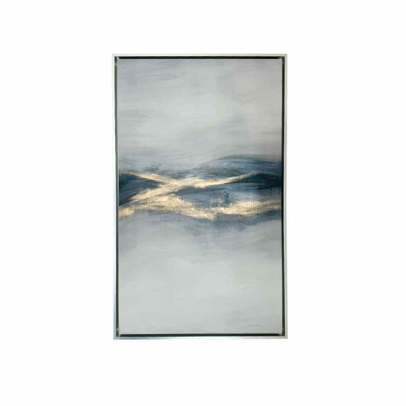 Abstract Oil Painting with Chrome Frame