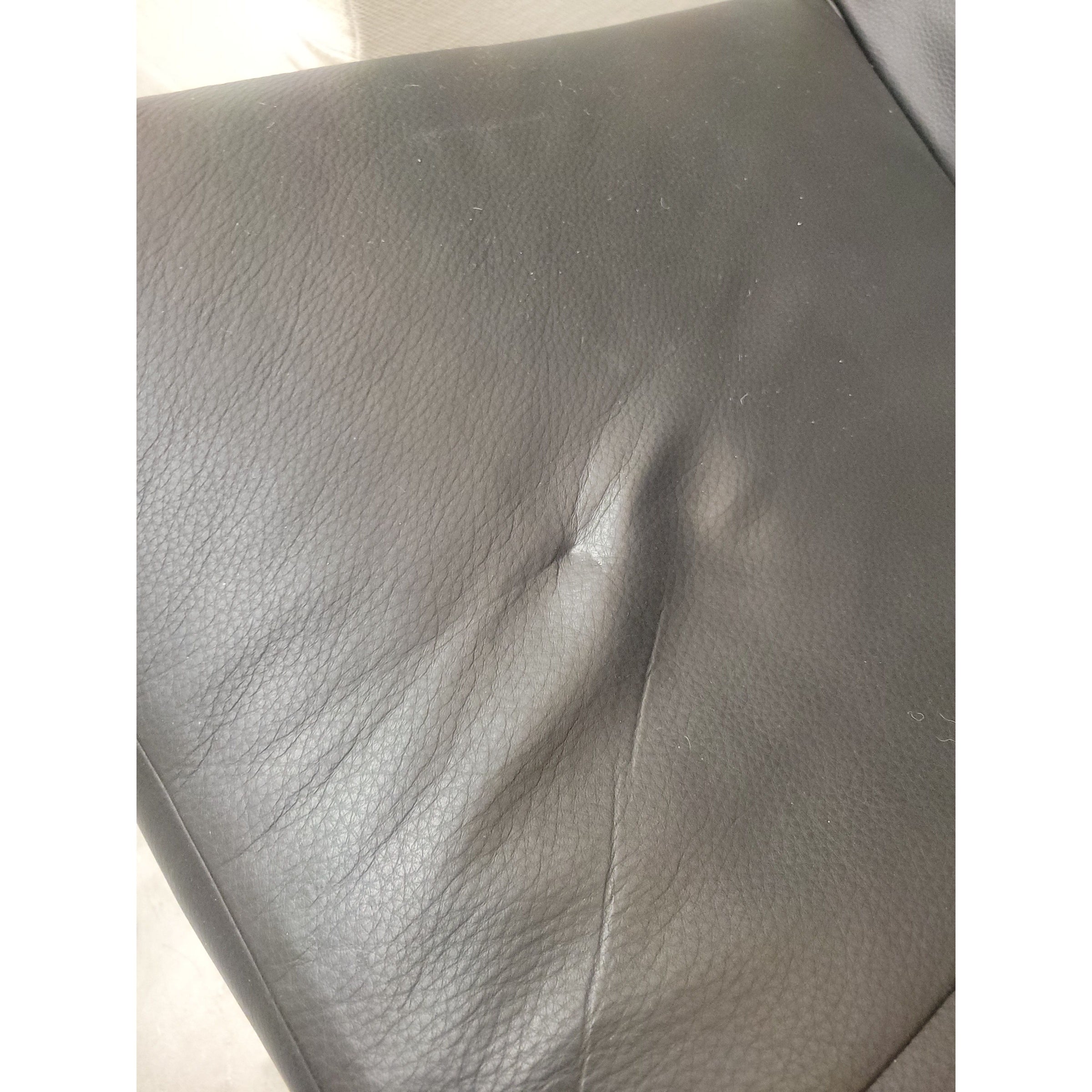 Vintage 1970s Gerard Van Den Berg Attributed Black Leather Rock Sofa