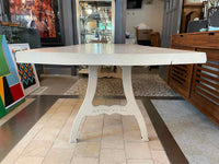 Bleached Mango Slab Live Edge Dining Table on Iron Legs by Christian Dunbar