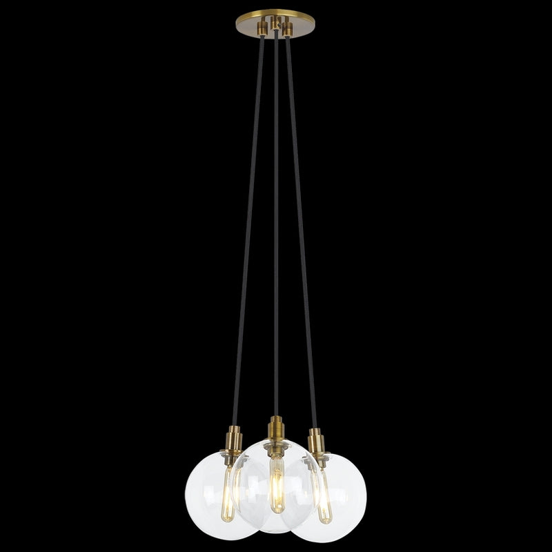 Mini Gambit 3-Light Brass Chandelier by Visual Comfort