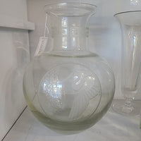 Perry Coyle Etched Glass Urn Shaped Vase