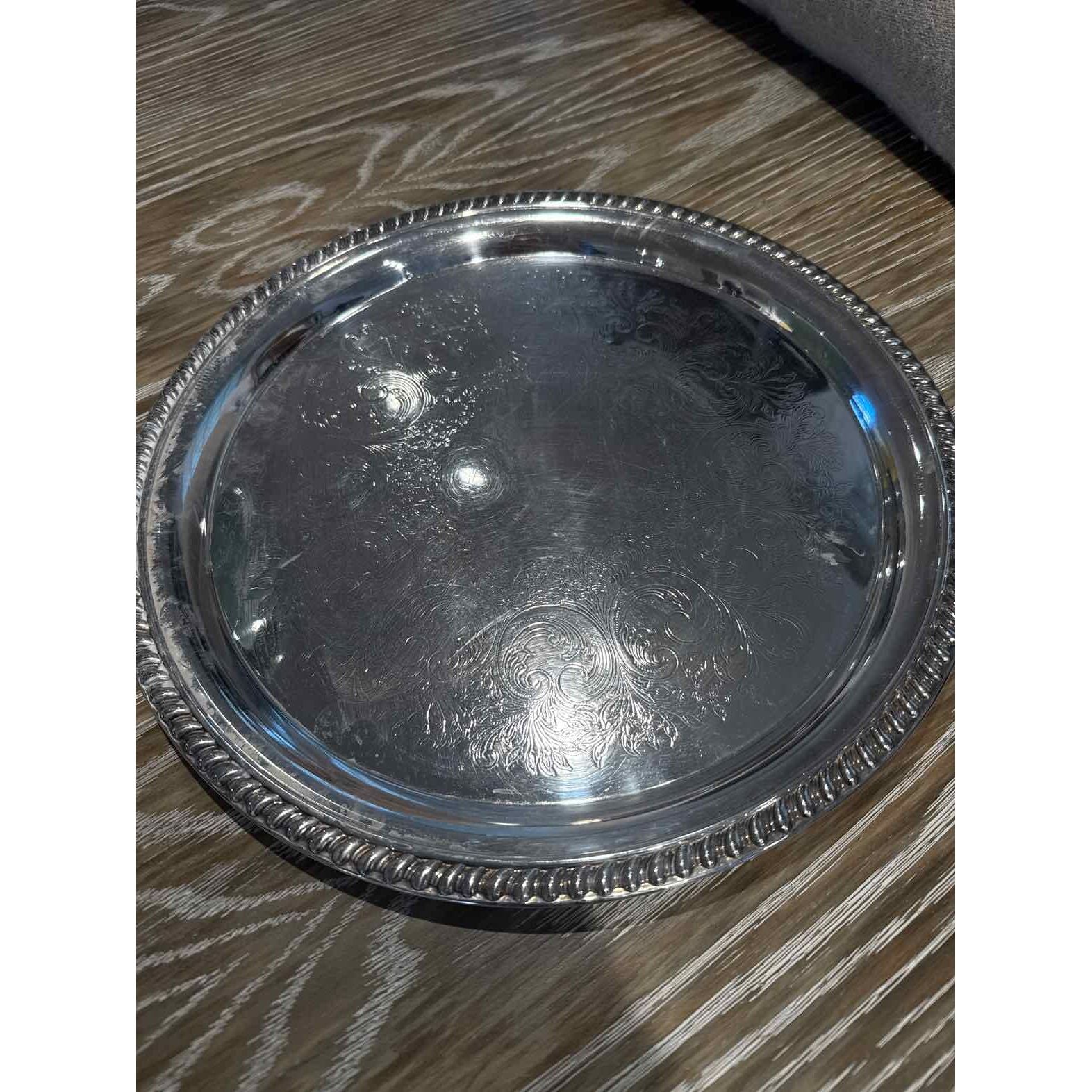 Large Silverplate Round Platter