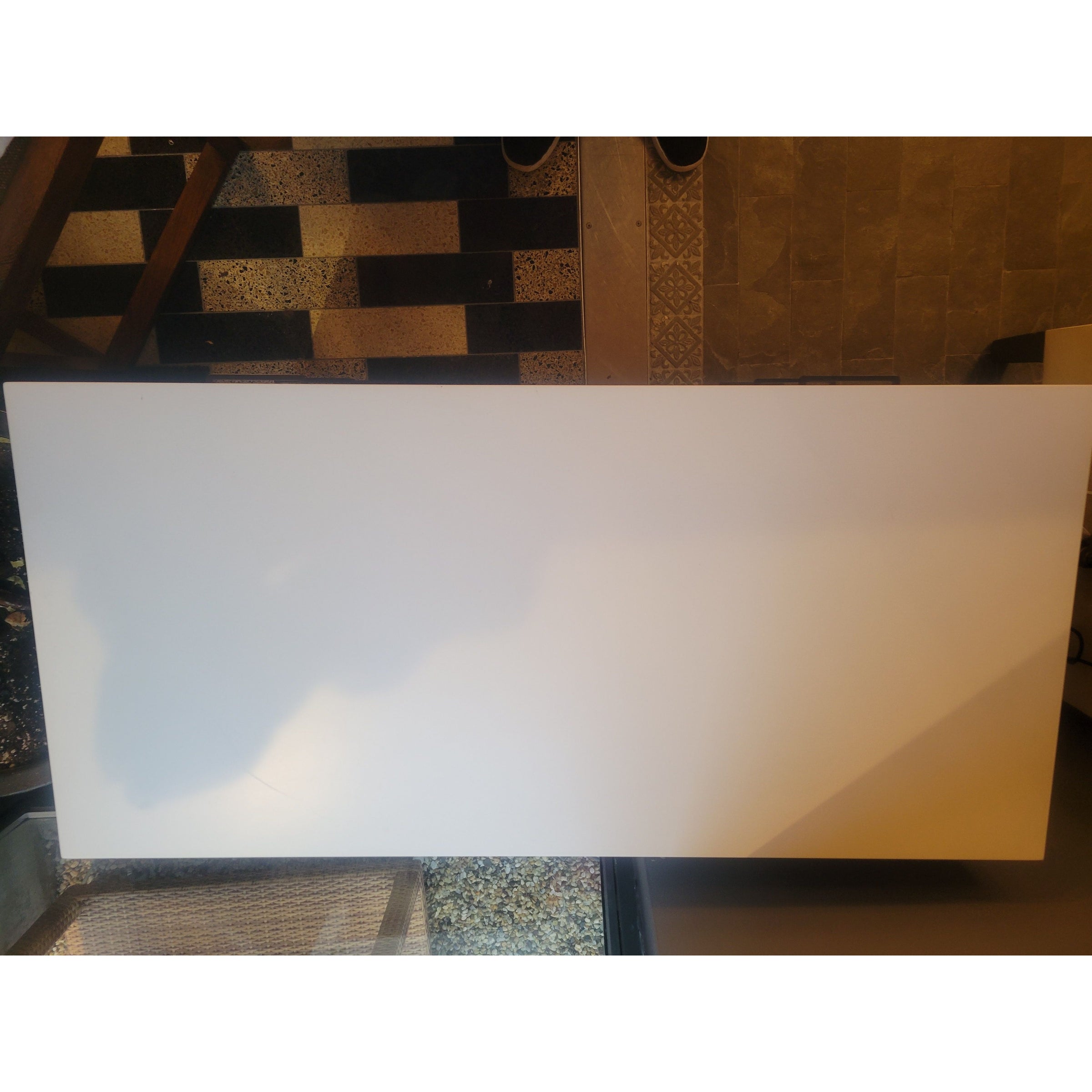 White 3-Drawer Dresser w/ Black Metal Hardware