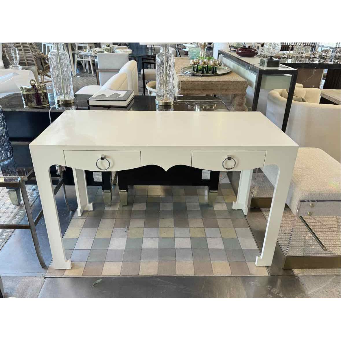 'Jordan' Regency Scalloped Console / Writing Desk by Bungalow 5 - colletteconsignment.com