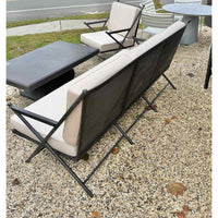 'Balta' Dark Gray Metal Sofa w/ Ivory Cushions by Made Goods