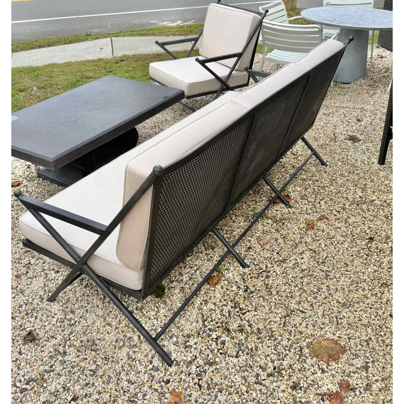 'Balta' Dark Gray Metal Sofa w/ Ivory Cushions by Made Goods