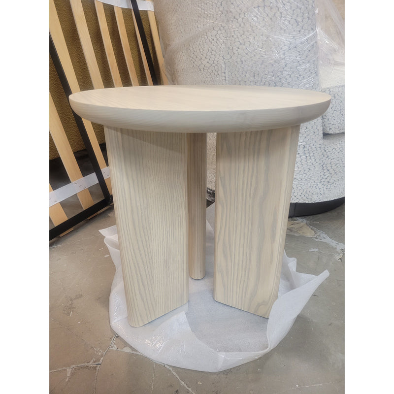 Small Round Morro Side Table in Whitewash Ash