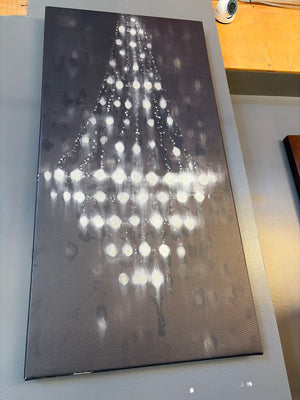 Abstract Phosphorescent Chandelier Painting on Canvas by P.L. Bradbury