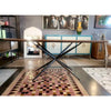 Dark Wood Dining Table w/ Solid Bronze Base