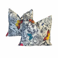 Pair of Butterfly Print Square Pillows