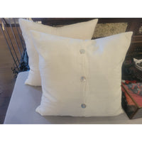 PAIR of Orange Fig Bloom Floral Print Silk Pillows