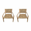 PAIR of 'Majorca' Brown Rattan & Teak Armchairs by Walters Outdoor