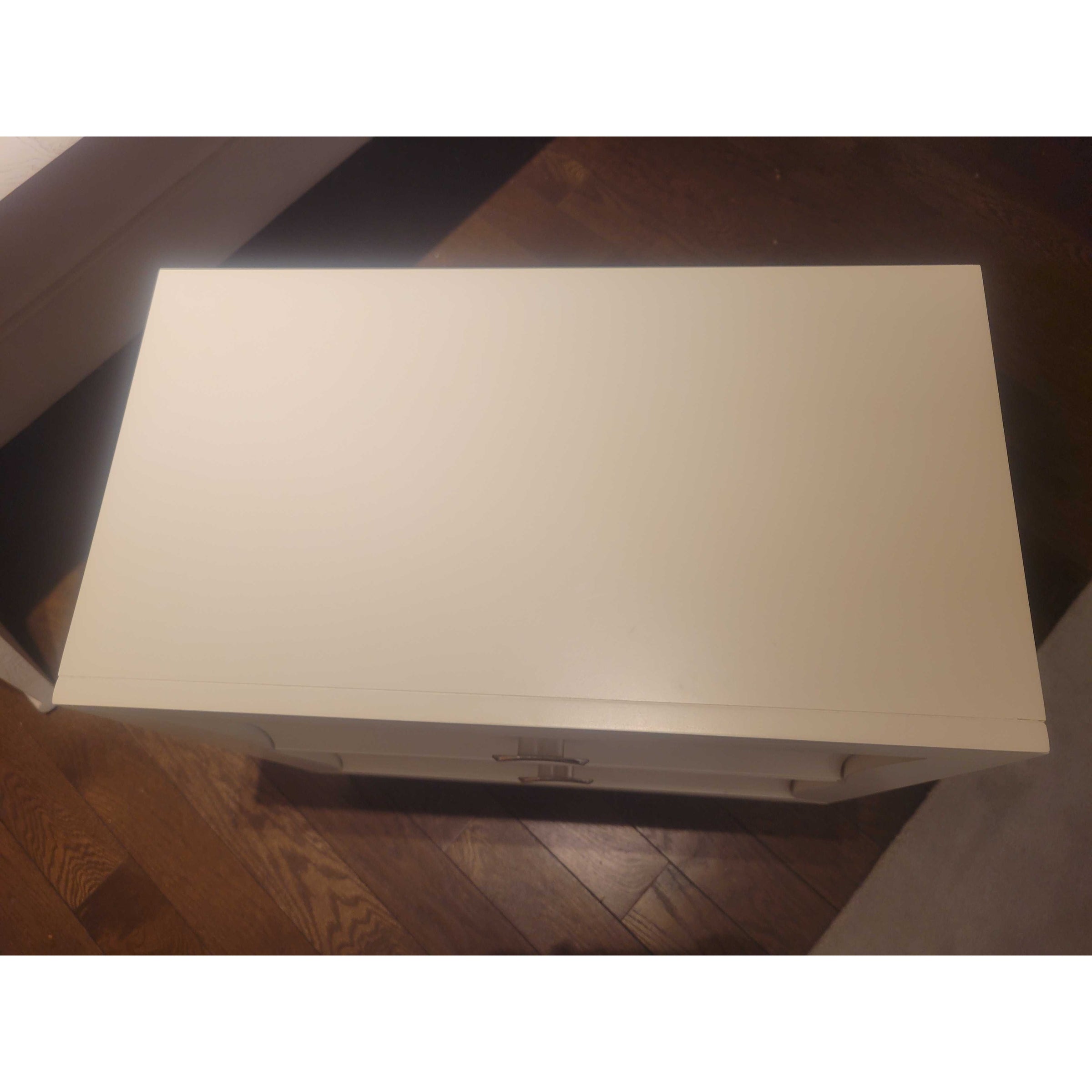 PAIR of Contemporary White Wood Dovetailed 2-Drawer Nightstands