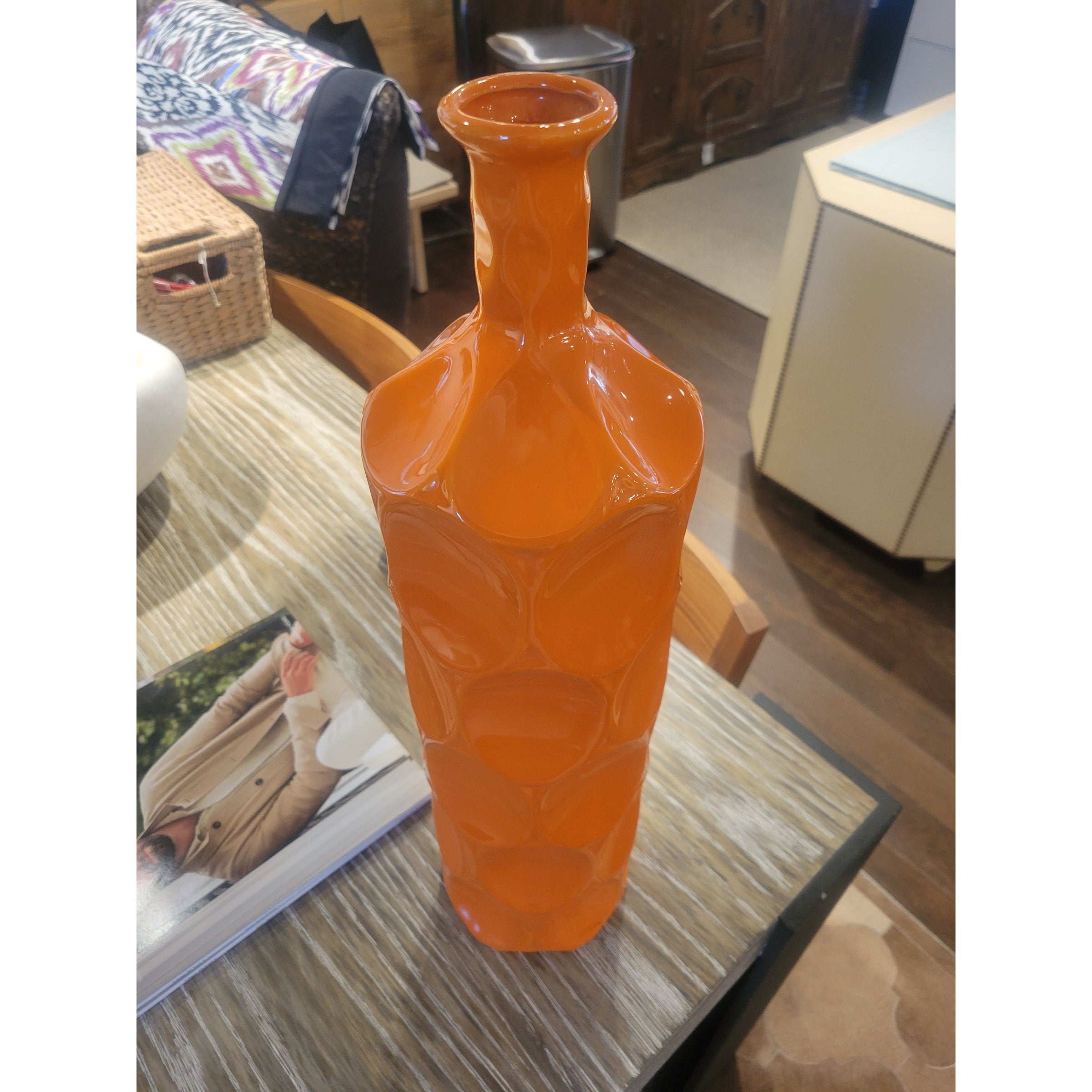 Orange Glazed Ceramic Vase