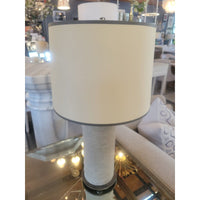 Pair of Cement Table Lamps w/ Shades - colletteconsignment.com