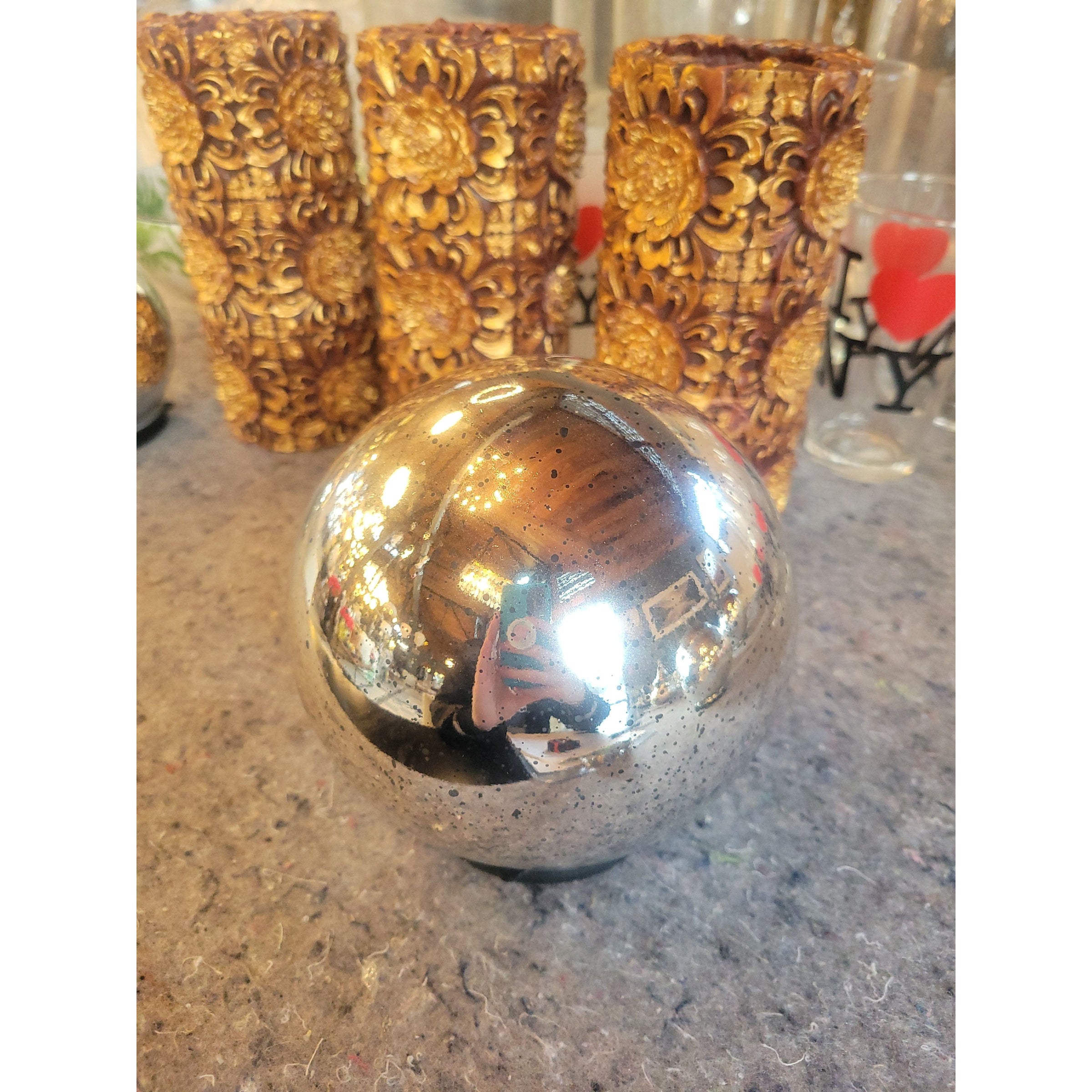 Medium Mercury Glass Globe Light