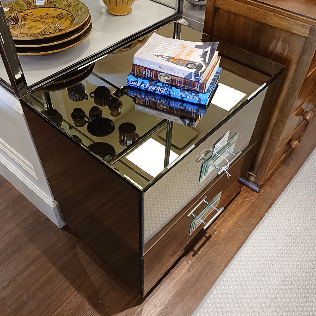 Mirror 2-Drawer Filing Cabinet by Uttermost (AS IS) - colletteconsignment.com