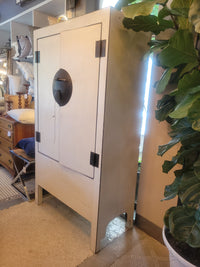 Vintage White Asian Armoire w/ Metal Hardware (AS IS)