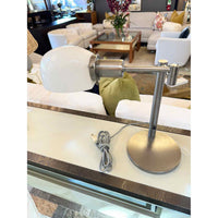 Mid-Century Brushed Metal Gooseneck Table Lamp