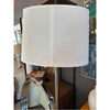 Chrome & Lucite Floor Lamp w/ Off-White Shade