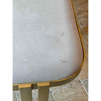 Bogeta Brushed Brass Bench in White Faux Cowhide