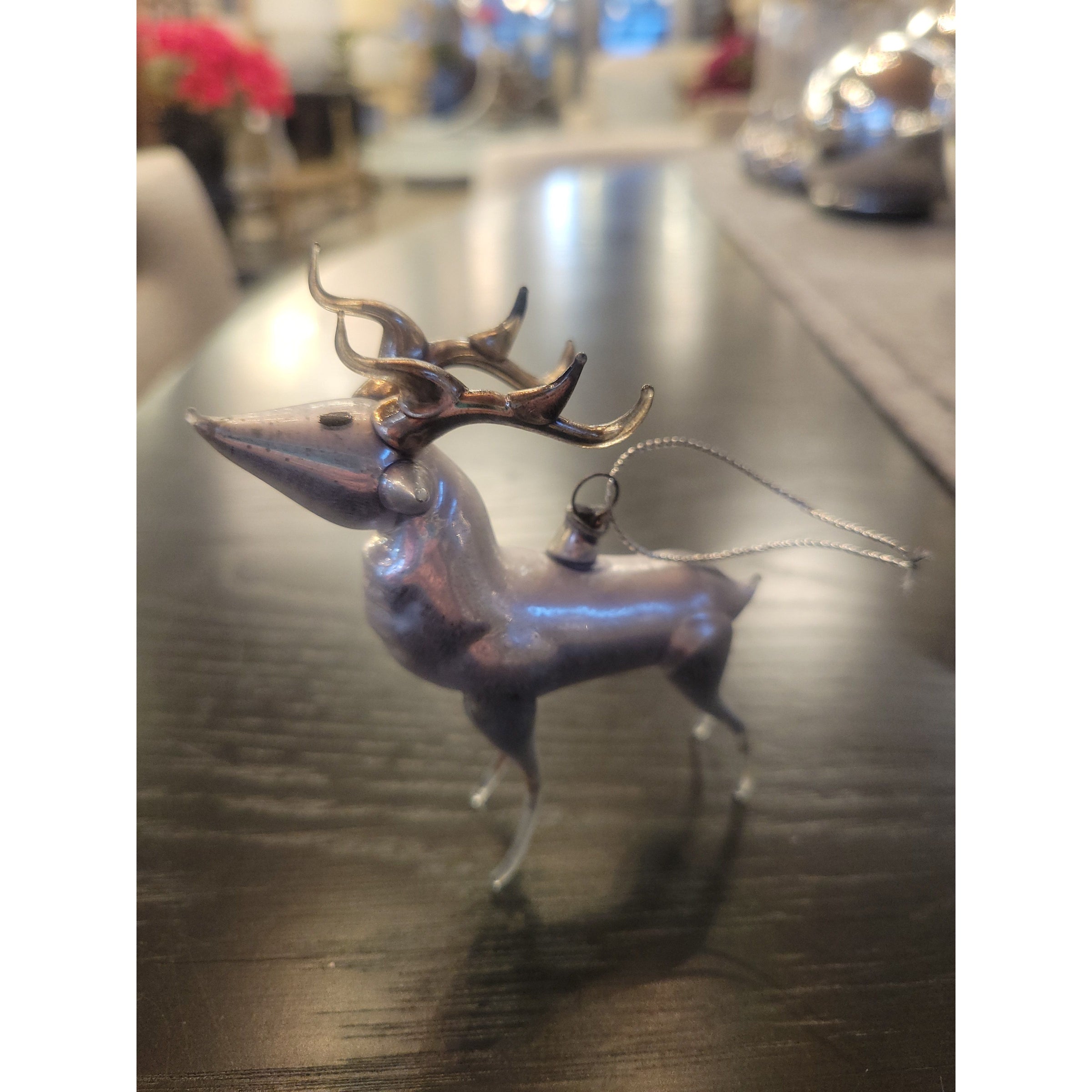 Glass Reindeer Ornament