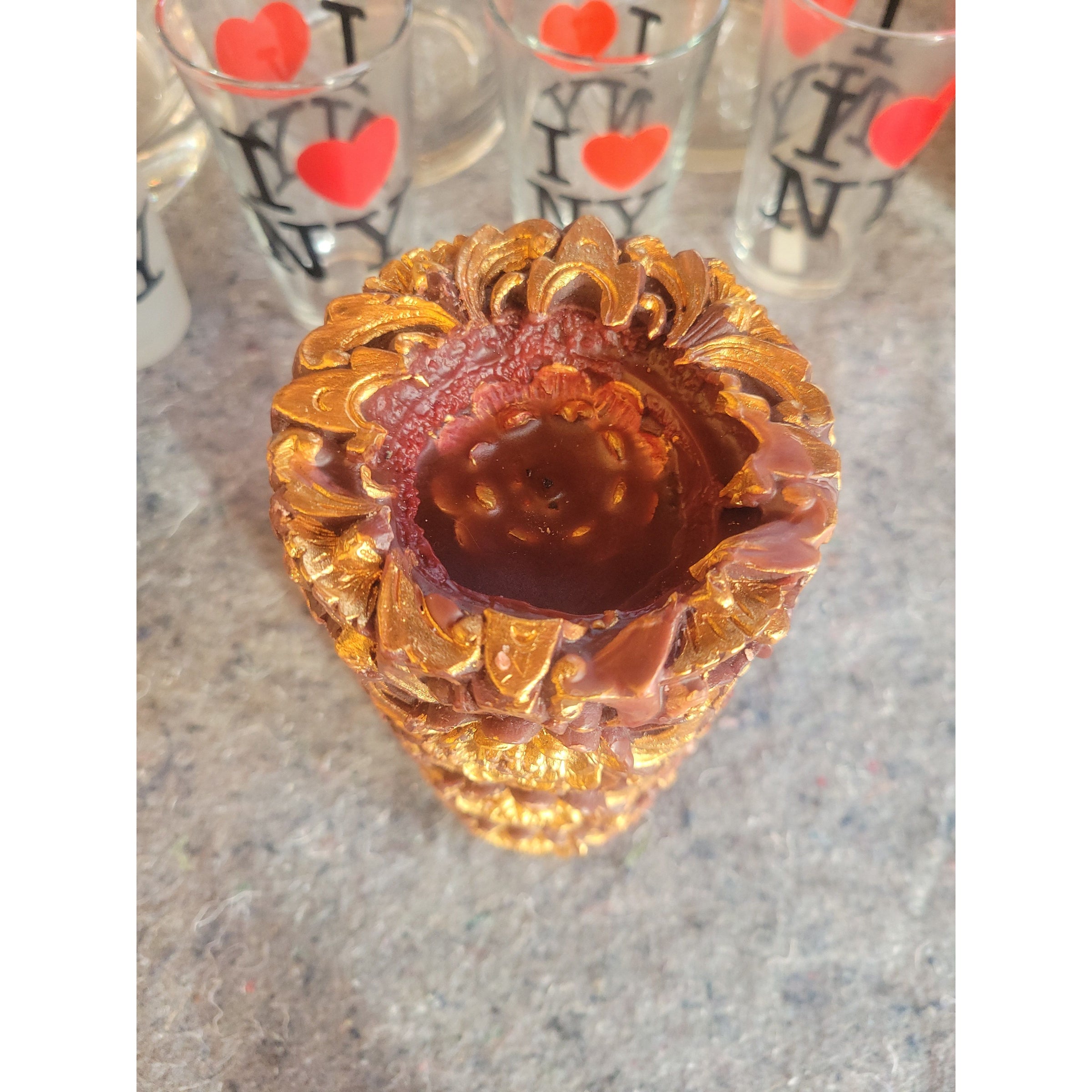 Carved Floral Pillar Candle