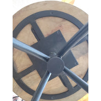 SET of 3 Henson Wood & Iron Swivel Counter Stools by Arteriors