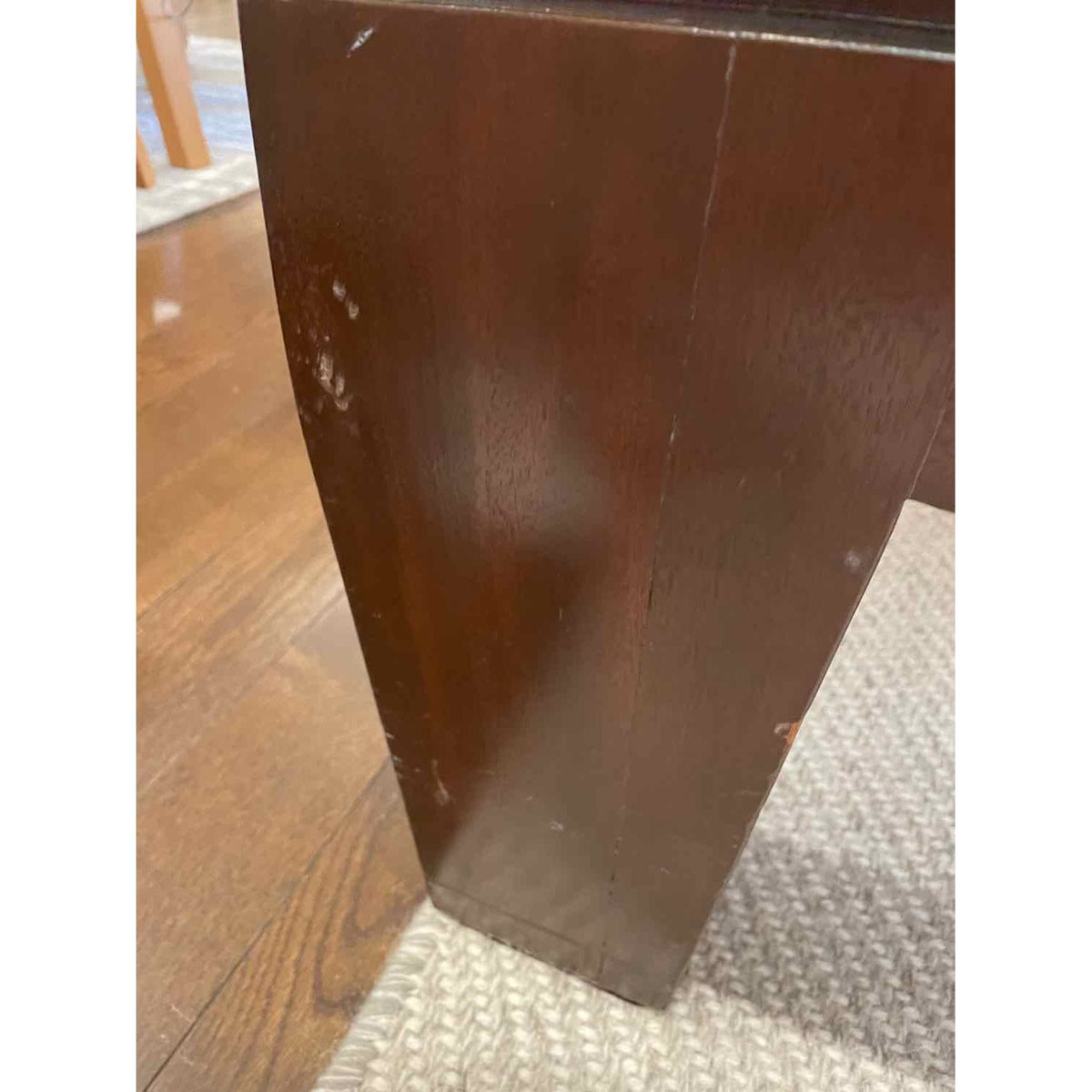 Custom Lacquered Walnut Coffee Table w/ Bamboo Insert (AS IS) - colletteconsignment.com